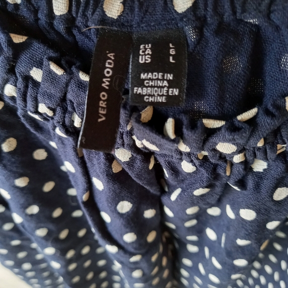 Vero Moda Navy and White polka dot shirt - Picture 2 of 5
